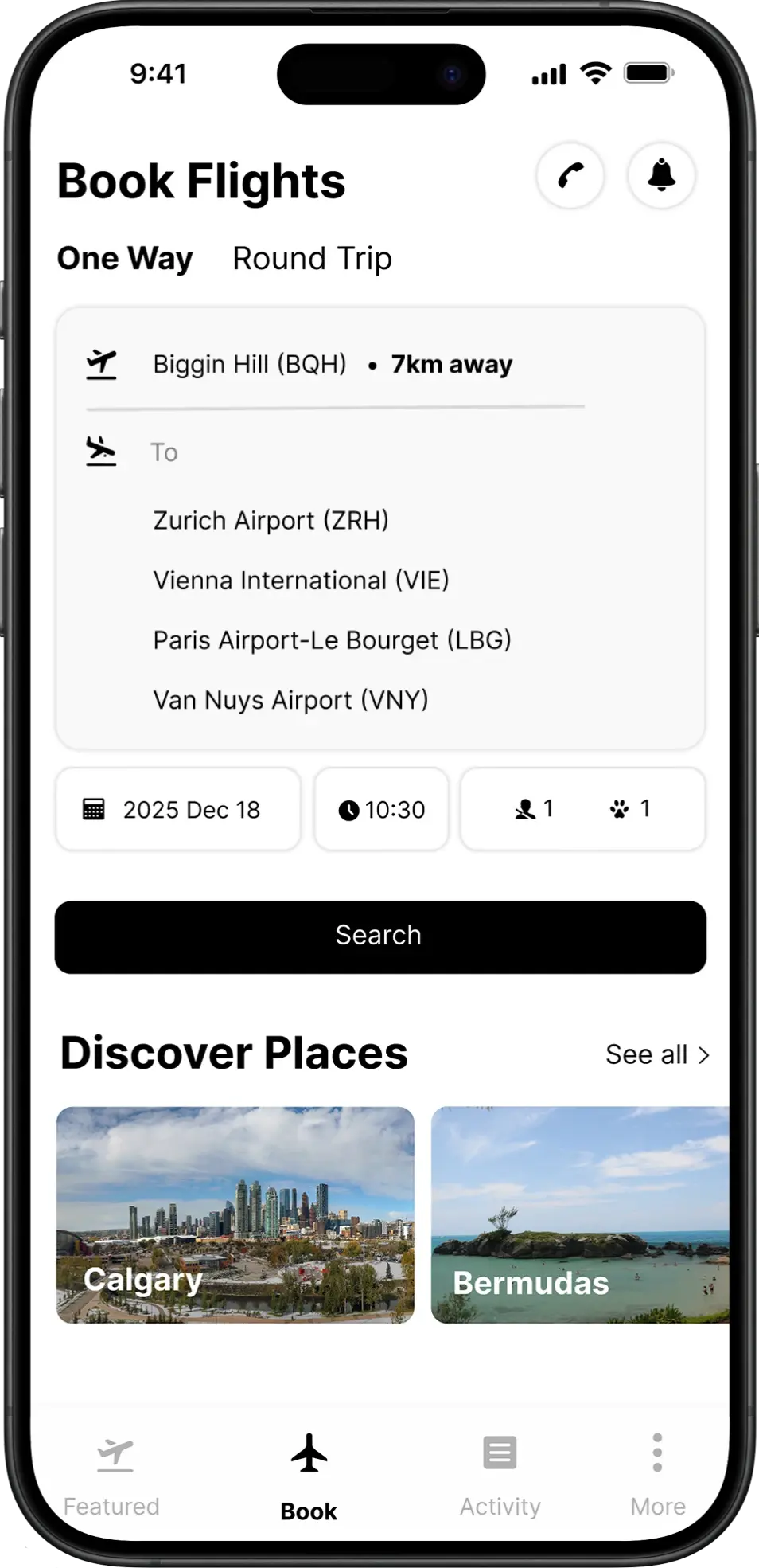 Private Flights Mobile App