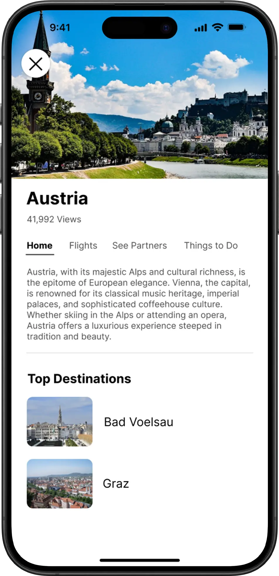 Explore destinations