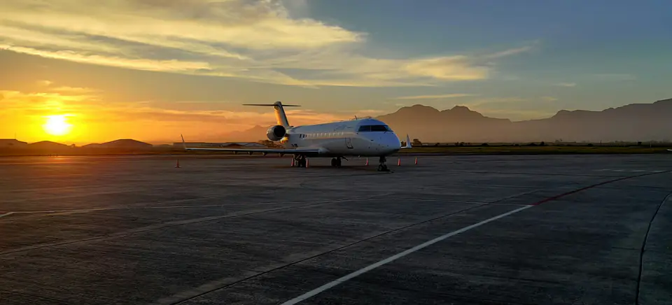 Private jet ready for departure