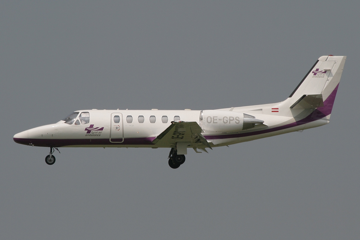 Dedicated air ambulance jet on the runway